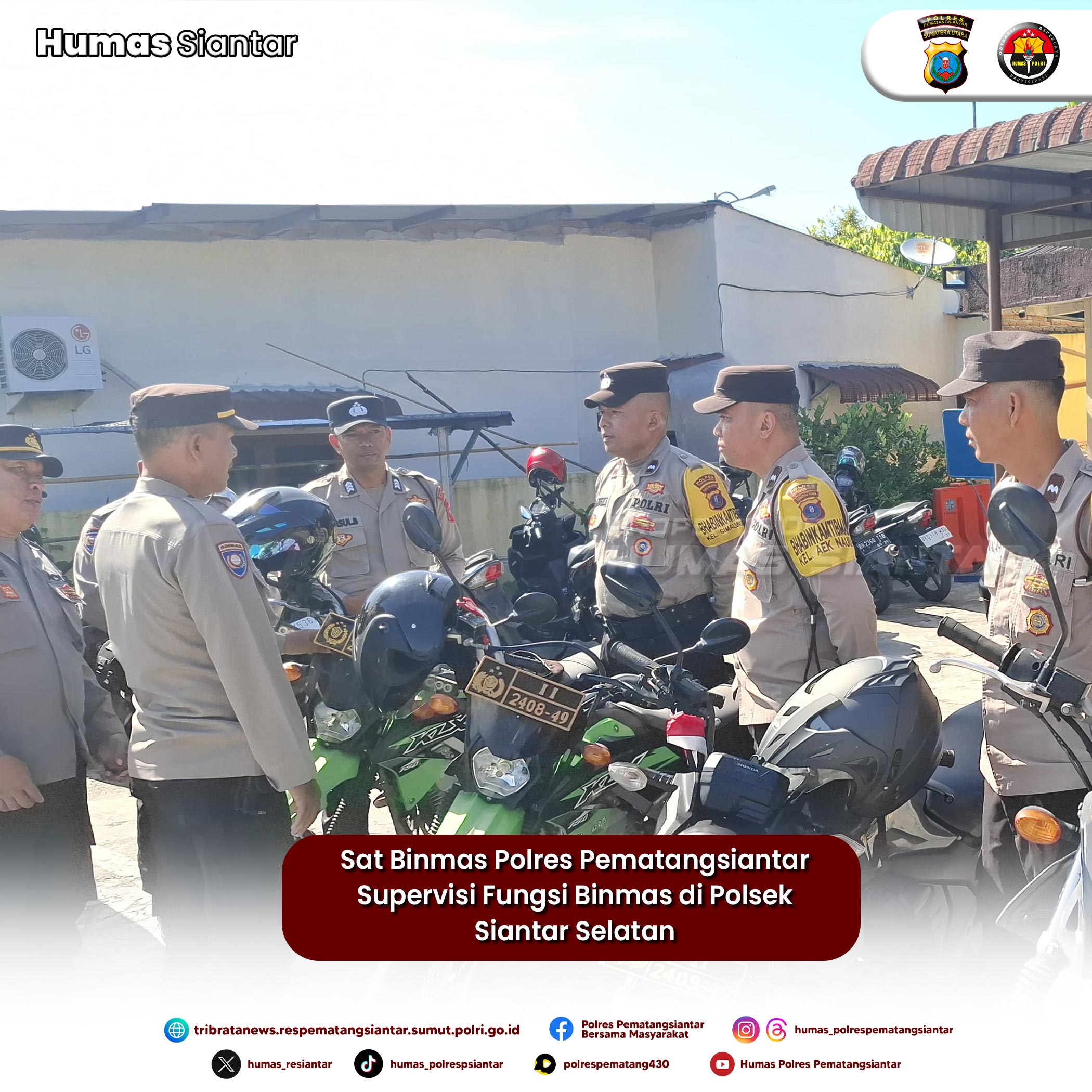 Sat Binmas Polres Pematangsiantar Supervisi Fungsi Binmas di Polsek Siantar Selatan