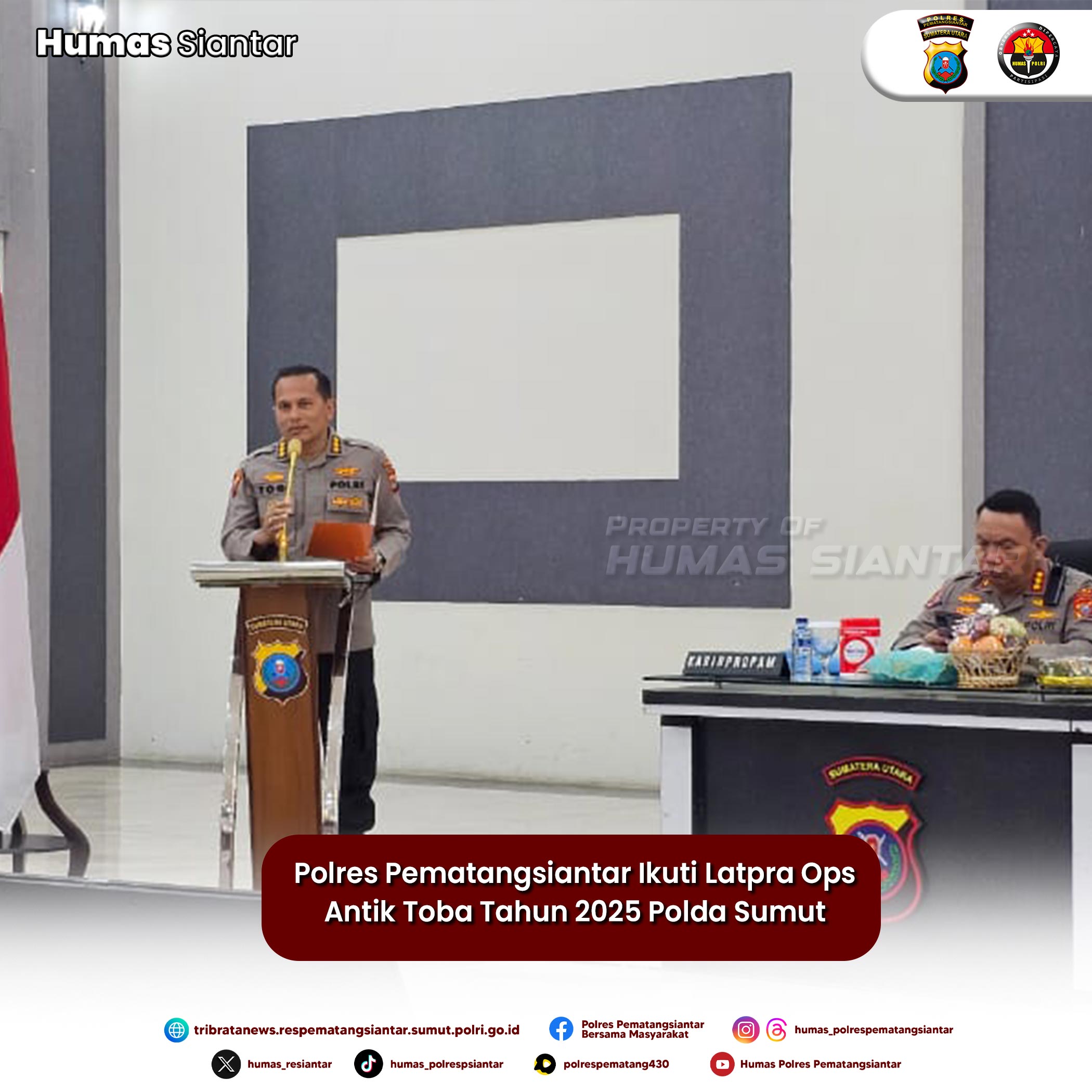 Polres Pematangsiantar Ikuti Latpra Ops Antik Toba Tahun 2025 Polda Sumut