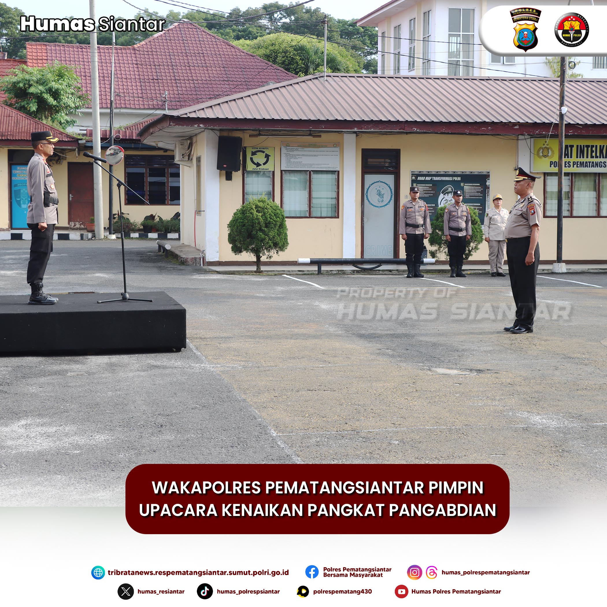 Wakapolres Polres Pematangsiantar Pimpin Upacara Kenaikan Pangkat Pengabdian