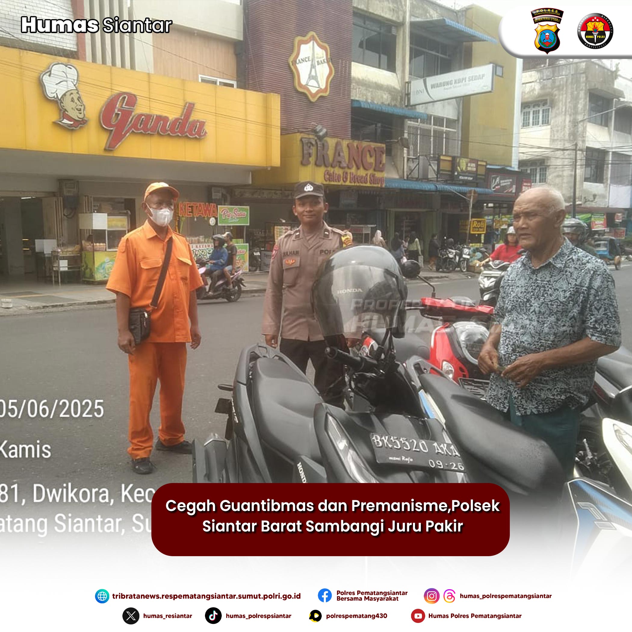 Cegah Guantibmas dan Premanisme,Polsek Siantar Barat Sambangi Juru Pakir